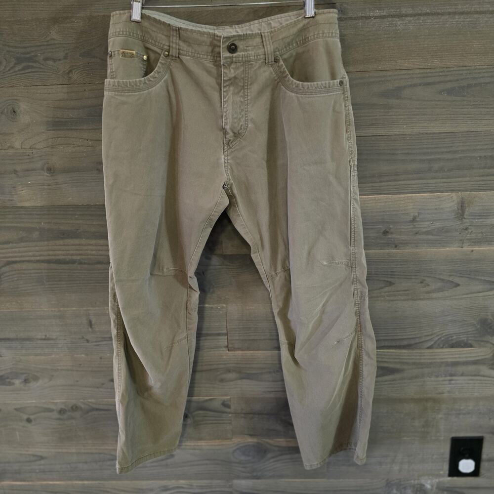 KÜHL Rydr Vintage Patina Men's 36x30 Khaki Canvas Outdoor Hiking Pants